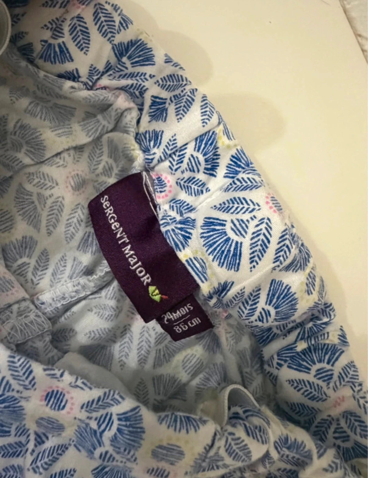 Calça de saruel leve Sergent Major branca e azul com estampa floral - Tamanho 24 meses (86 cm) – photo 5